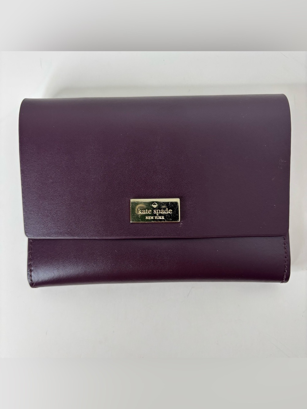 Kate Spade Medium Pim Arbour Hill Wallet Mahogany Purple Leather